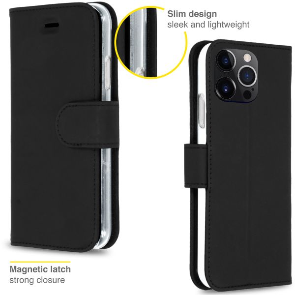 Accezz Étui de téléphone portefeuille Wallet Apple iPhone 13 Pro - Noir