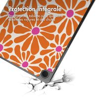 imoshion Coque tablette Design Trifold Samsung Galaxy Tab A11 Plus / A9 Plus - Orange Flower Connect