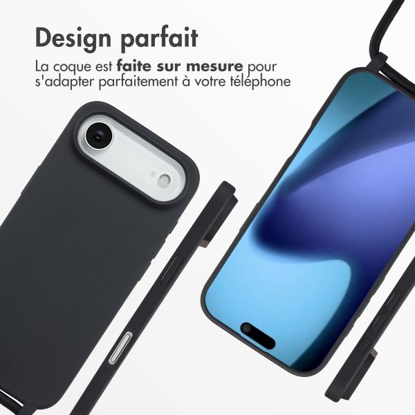 imoshion Coque en silicone avec cordon Apple iPhone Air - Noir