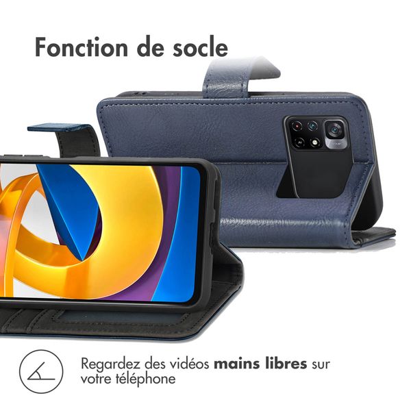 imoshion Étui de télephone portefeuille de luxe Xiaomi Poco M4 Pro 5G - Bleu foncé
