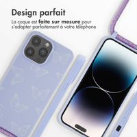 imoshion Coque design en silicone avec cordon Apple iPhone 14 Pro Max - Butterfly