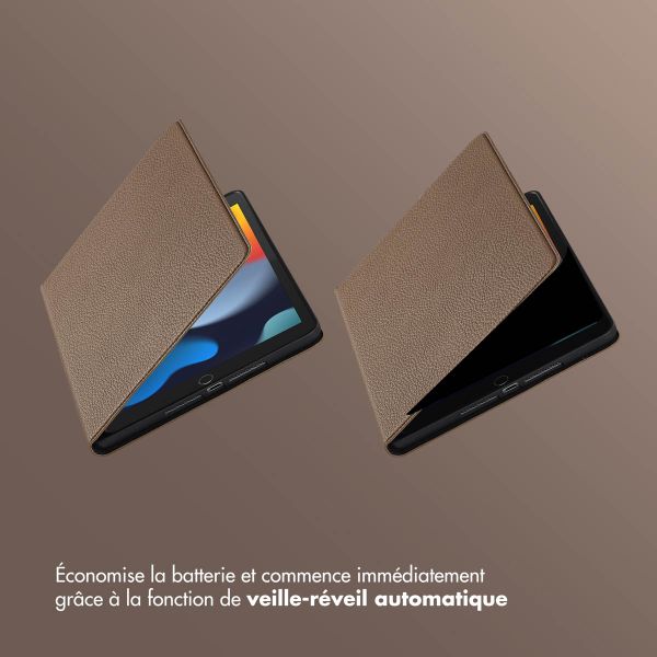 Selencia Coque tablette Riva Apple iPad 9 (2021) 10.2 pouces / iPad 8 (2020) 10.2 pouces / iPad 7 (2019) 10.2 pouces - Mocha Brown
