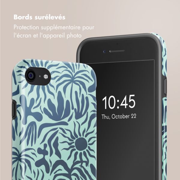 Selencia Coque arrière Vivid Tough iPhone SE (2022 / 2020) / 8 / 7 - Tropical Vibes Light Blue