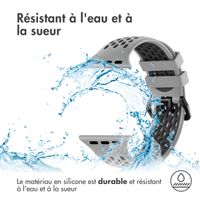 imoshion ﻿Boucle de bracelet de sport en silicone Apple Watch Series 1 á 10 / SE / Ultra (2) (44/45/46/49 mm) - Gris / Noir