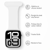 imoshion Bracelet infirmier en silicone Apple Watch Series 1 t/m 9 / SE (38/40/41 mm) | Series 10 / 11 (42 mm) - Blanc