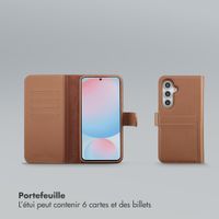 Selencia Étui portefeuille amovible Olyn avec MagSafe Samsung Galaxy S24 FE - Marron