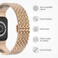 Selencia Bracelet dragon en acier Apple Watch Series 1 á 9 / SE (38/40/41 mm) | Series 10 (42 mm) - Or Rose