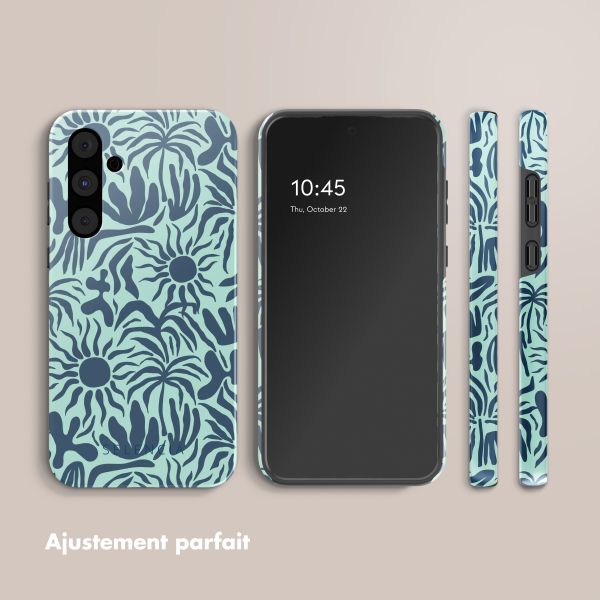 Selencia Coque arrière Vivid Samsung Galaxy A55 - Tropical Vibes Light Blue