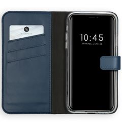 Selencia Étui portefeuille en cuir véritable Apple iPhone 11 - Bleu