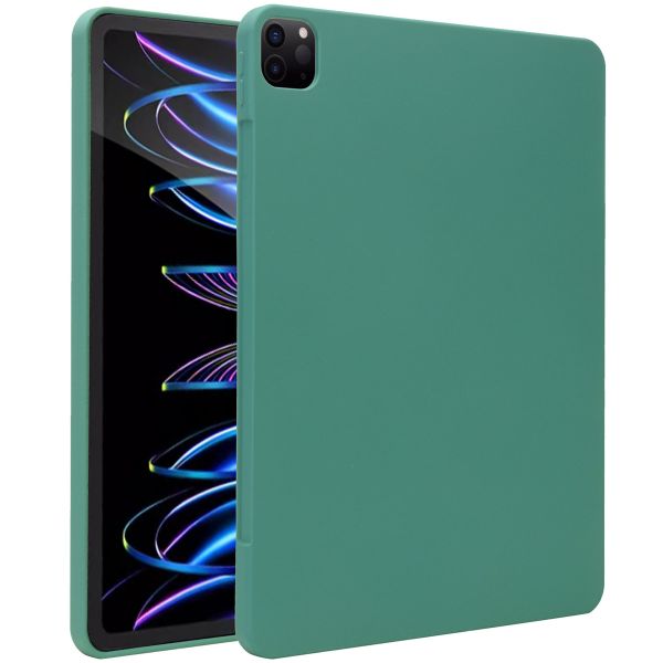 Accezz Coque Liquid Silicone avec porte-stylet iPad Pro 12.9 (2022) / Pro 12.9 (2021) / Pro 12.9 (2020) - Vert foncé