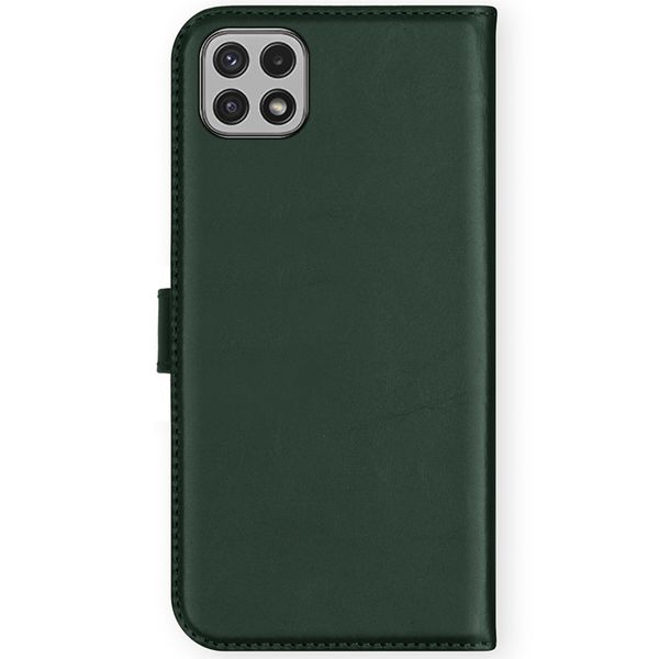 Selencia Étui de téléphone portefeuille en cuir véritable Galaxy A22 (5G) - Vert