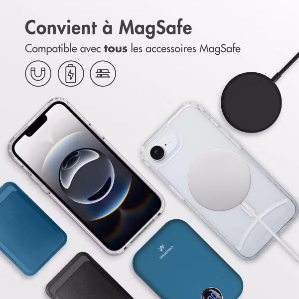 imoshion Coque MagSafe avec cordon amovible Apple iPhone 16e - Transparent