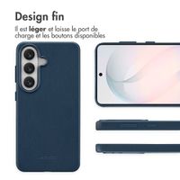 Accezz Coque arrière en cuir avec MagSafe Samsung Galaxy S26 - Nightfall Blue