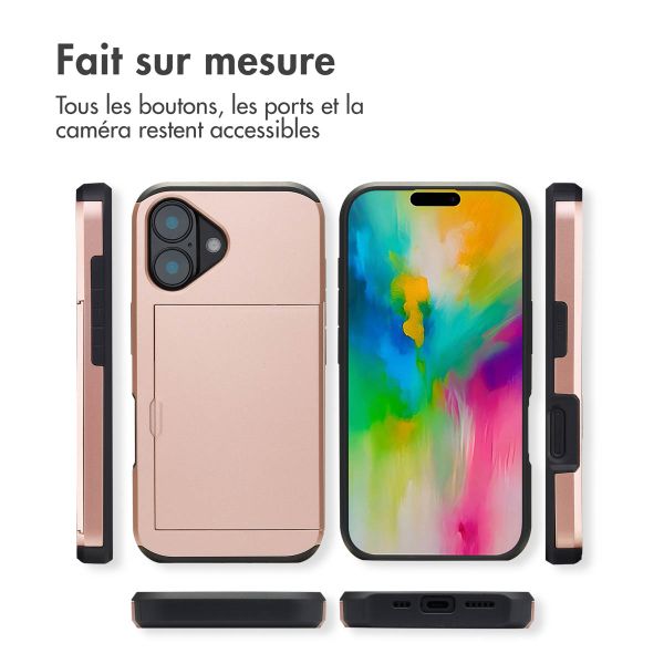 imoshion Coque arrière avec porte-cartes Apple iPhone 16 - Rose Doré