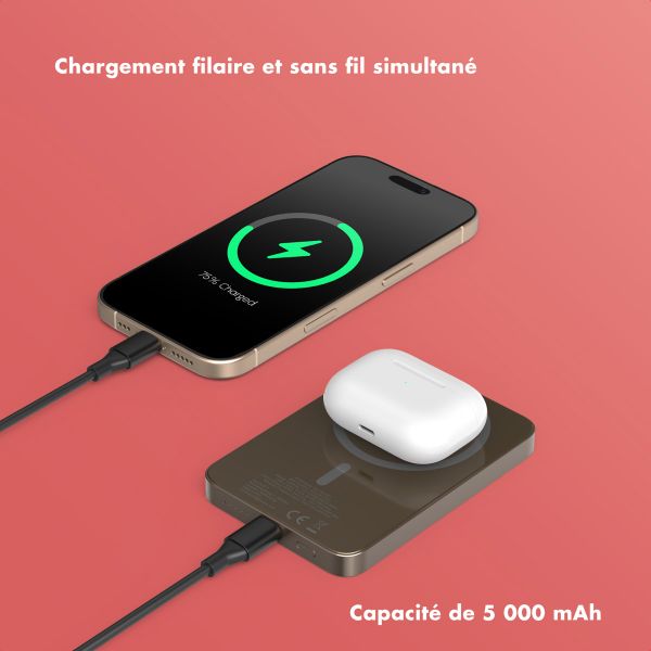 Selencia Powerbank Vivid 5 000 mAh - MagSafe et Qi2 - Desert Gold / Rosy Marble