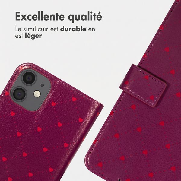 imoshion Étui de télephone portefeuille Design Apple iPhone 11 - Crush Check Coral Dust