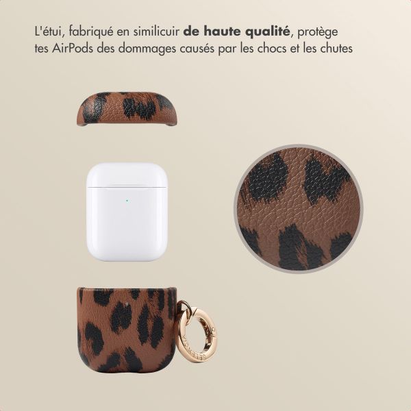 Selencia Coque Sabi Apple AirPods 1 / 2 - imprimé léopard - Mocha Brown
