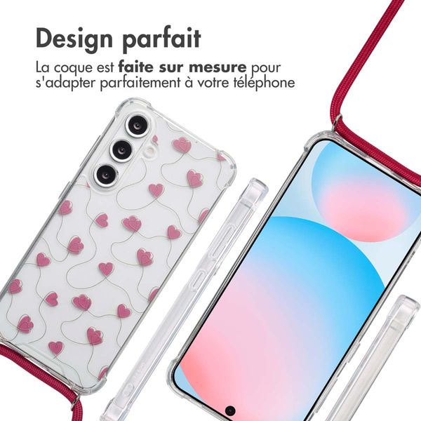 imoshion Coque Design avec cordon Samsung Galaxy S24 FE - Dusty Rose Connected Hearts