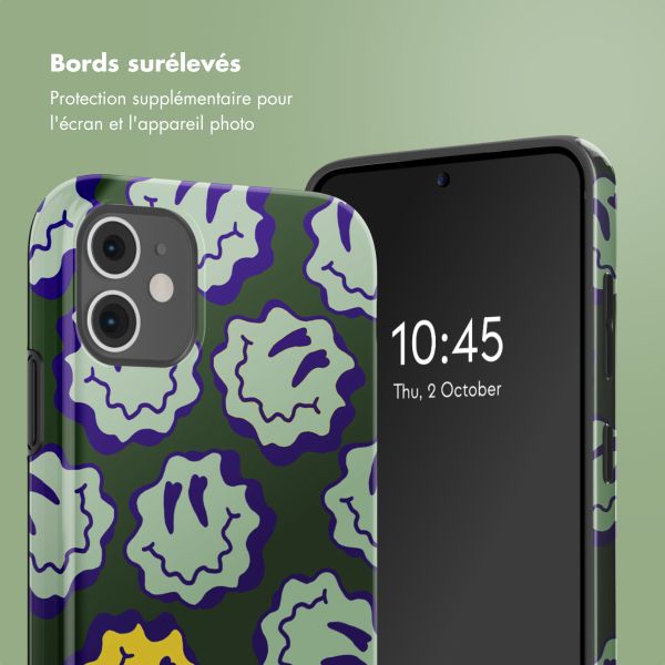 Selencia Coque arrière Vivid Apple iPhone 11 - Wavy Smiley Green