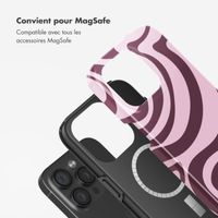 Selencia Coque arrière Vivid Tough avec MagSafe iPhone 15 Pro - Wavy Swirl Pink Plum