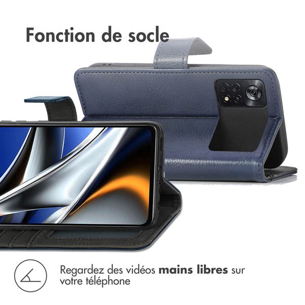 imoshion Étui de télephone portefeuille de luxe Xiaomi Poco X4 Pro 5G - Bleu foncé
