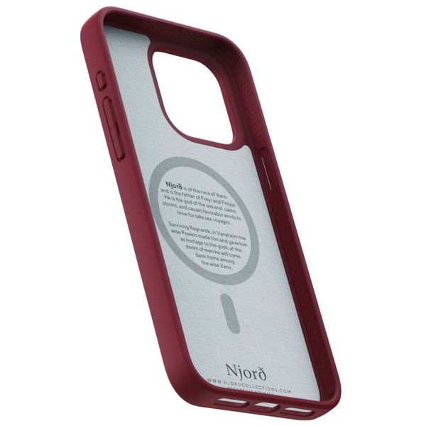 Njorð Collections Coque daim Comfort+ MagSafe iPhone 15 Pro Max - Red