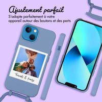 Coque de couleur personnalisée MagSafe avec cordon amovible et Polaroid iPhone 13 - Ash Blue