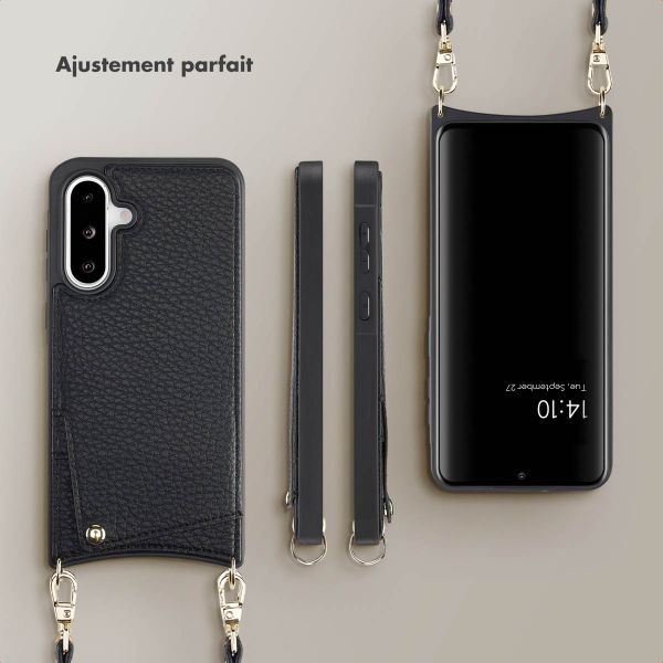 Selencia Coque arrière avec cordon et porte-cartes Nova Samsung Galaxy A36 / A56 - Noir