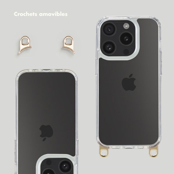 Selencia Coque avec crochets amovibles iPhone 15 Pro - Transparent