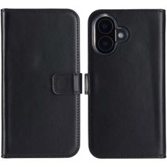 Selencia Étui portefeuille en cuir véritable Apple iPhone 16 - Noir