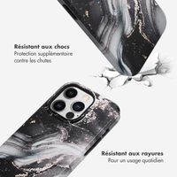 Selencia Coque arrière Vivid Tough iPhone 14 Pro - Chic Marble Black