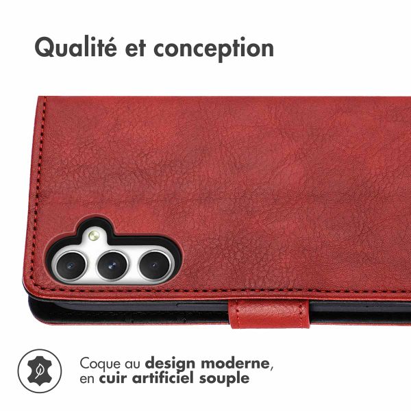 imoshion Étui de téléphone portefeuille Luxe Samsung Galaxy A25 (5G) - Rouge