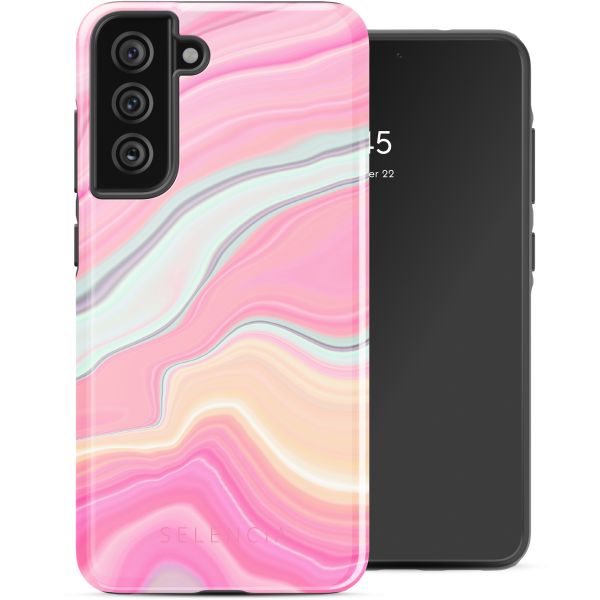 Selencia Coque arrière Vivid Samsung Galaxy S21 FE - Pastel Lipstick Marble