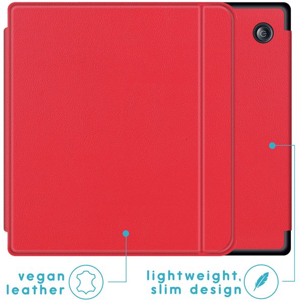 imoshion ﻿Slim Hard Sleepcover avec support Kobo Libra H2O - Rouge