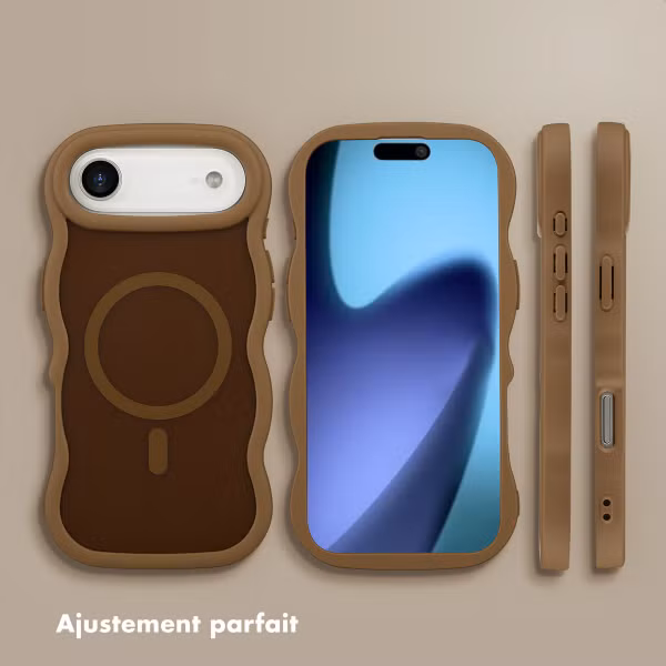 Selencia Coque arrière Wavy avec MagSafe Apple iPhone Air - Mocha Brown
