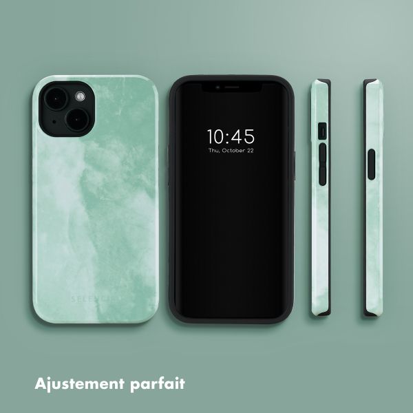 Selencia Coque arrière Vivid avec MagSafe Apple iPhone 14 - Marble Grayed Jade