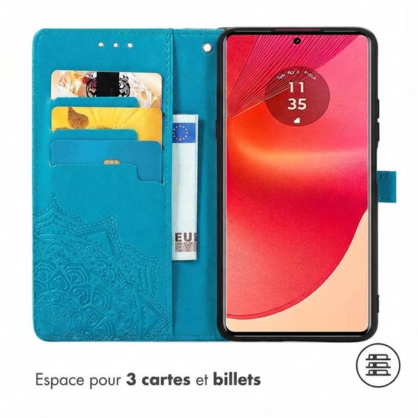imoshion Etui de télephone Mandala Motorola Edge 50 Fusion - Turquoise