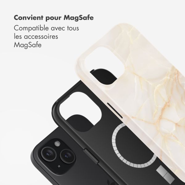 Selencia Coque arrière Vivid avec MagSafe Apple iPhone 15 - Golden Beige Marble