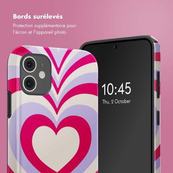 Selencia Coque arrière Vivid Tough iPhone 11 - Double Hearts Rubine Red Lilac