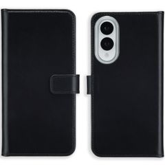 Selencia Étui portefeuille en cuir véritable Samsung Galaxy S25 Edge - Noir