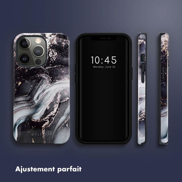 Selencia Coque arrière Vivid Tough iPhone 13 Pro - Chic Marble Black