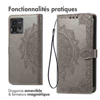 imoshion Etui de téléphone portefeuille Mandala Motorola Moto G72 - Gris