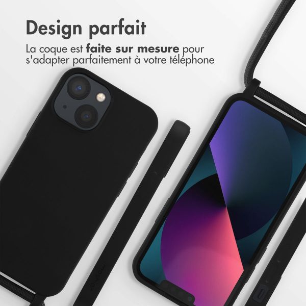 imoshion Coque en silicone avec cordon Apple iPhone 13 Mini - Noir