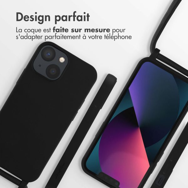 imoshion ﻿Coque en silicone avec cordon iPhone 13 Mini - Noir