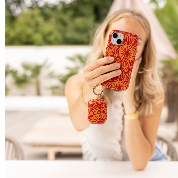 Selencia Coque arrière Vivid avec MagSafe Apple iPhone 14 - Tropical Vibes Apricot