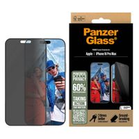 PanzerGlass ﻿Protection d'écran Privacy Ultra-Wide Fit Anti-bactérienne avec applicateur iPhone 16 Pro Max