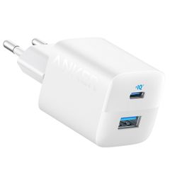 Anker Chargeur mural 323 | Chargeur rapide 33 Watt - USB-A + USB-C - Blanc