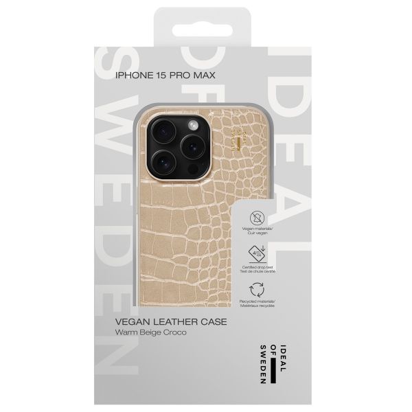 iDeal of Sweden Coque Vegan Leather Apple iPhone 15 Pro Max - Warm Beige Croco