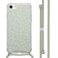 imoshion Coque Design avec cordon Apple iPhone SE (2022 / 2020) / 8 / 7 - Smoke Green Flowers