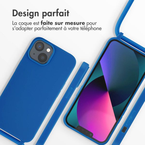 imoshion Coque en silicone avec cordon Apple iPhone 14 - Bleu